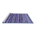 thumbnail image 2 of Ahgly Company Machine Washable Indoor Square Abstract Blue Modern Area Rugs, 5' Square, 2 of 4
