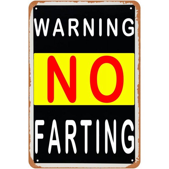 Size: 16" x 12" - Warning No Farting Metal Novelty Sign Wall Plaque For Garage Cafe Bare