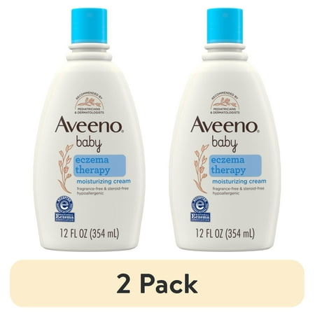 (2 pack) Aveeno Baby Eczema Therapy Moisturizing Body Lotion Cream with Oatmeal 12 fl oz