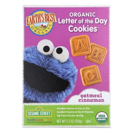 Earth's Best Organic Letter Of The Day Oatmeal Cinnamon Cookies - Pack of 6 - 5.3 (Best Xmas Cookies Ever)