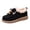 Black, variant on Women's Fuzzy Moccasin Shoes Fleece Lined Lace Up Flats Thick Sole Loafers Walking Shoes for Winter Casual
