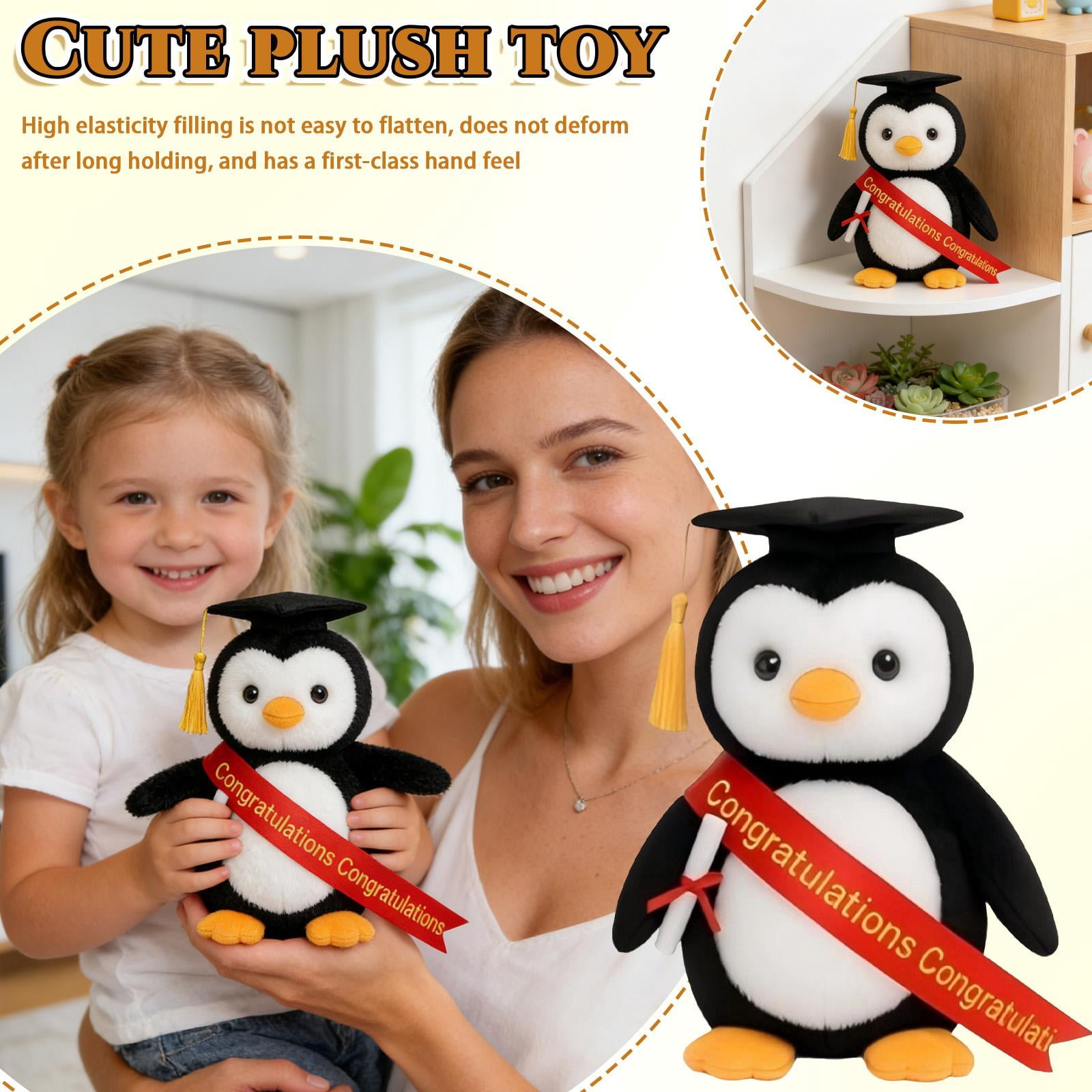 Congratulations Decorations, Graduation Cap Decorations, Cap Decorations for Graduation, 2026 Graduation Tassel, Penguin Plush, Stuffed Animal, 12 in Graduation Toys, 1 Pc