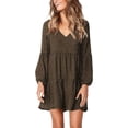 thumbnail image 1 of Vestido túnica de verano para mujer, escote en V, vestidos casuales fluidos y holgados, 1 of 5