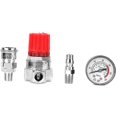 thumbnail image 2 of Pressure Regulator Control Valve Gauge with Male/Female Connector Safety Valve Trims Set for Air Compressor, 2 of 5
