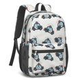 thumbnail image 2 of Police and Light Red Pattern 17" Waterproof Oxford School Backpacks for Teens, S-Shape Padded Straps, for School, Travel, Hiking, Camping, 2 of 5