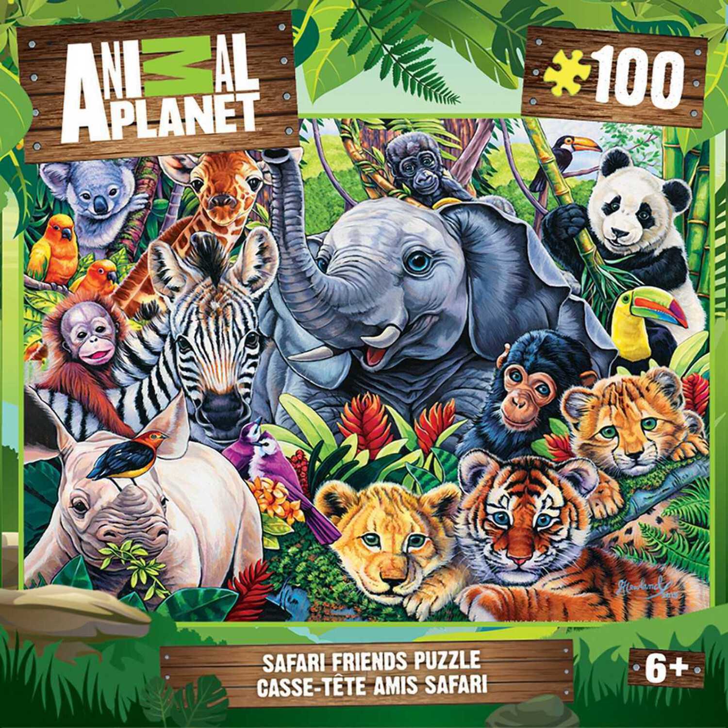 MasterPieces Animal Planet Safari Friends - 100 Piece Kids Puzzle ...