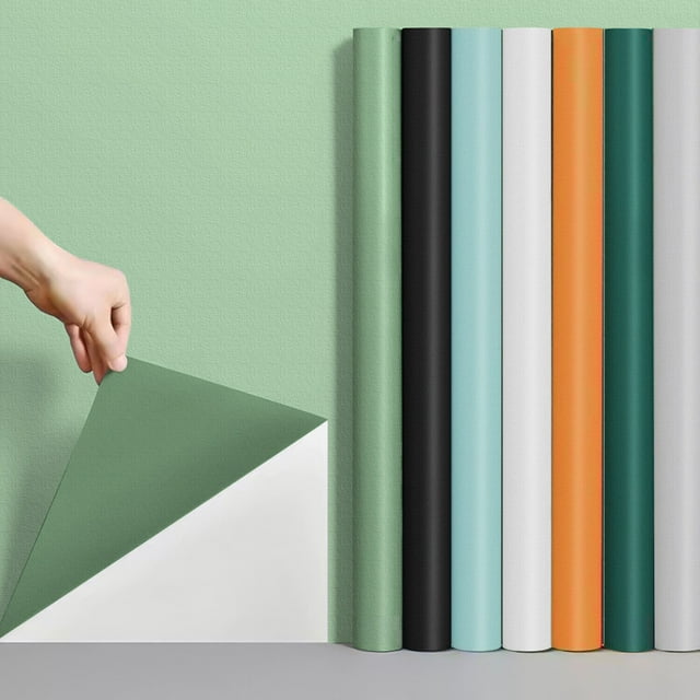 Htwon Self Adhesive PVC Wallpaper Roll Peel & Stick Solid Color for Kitchen Countertop