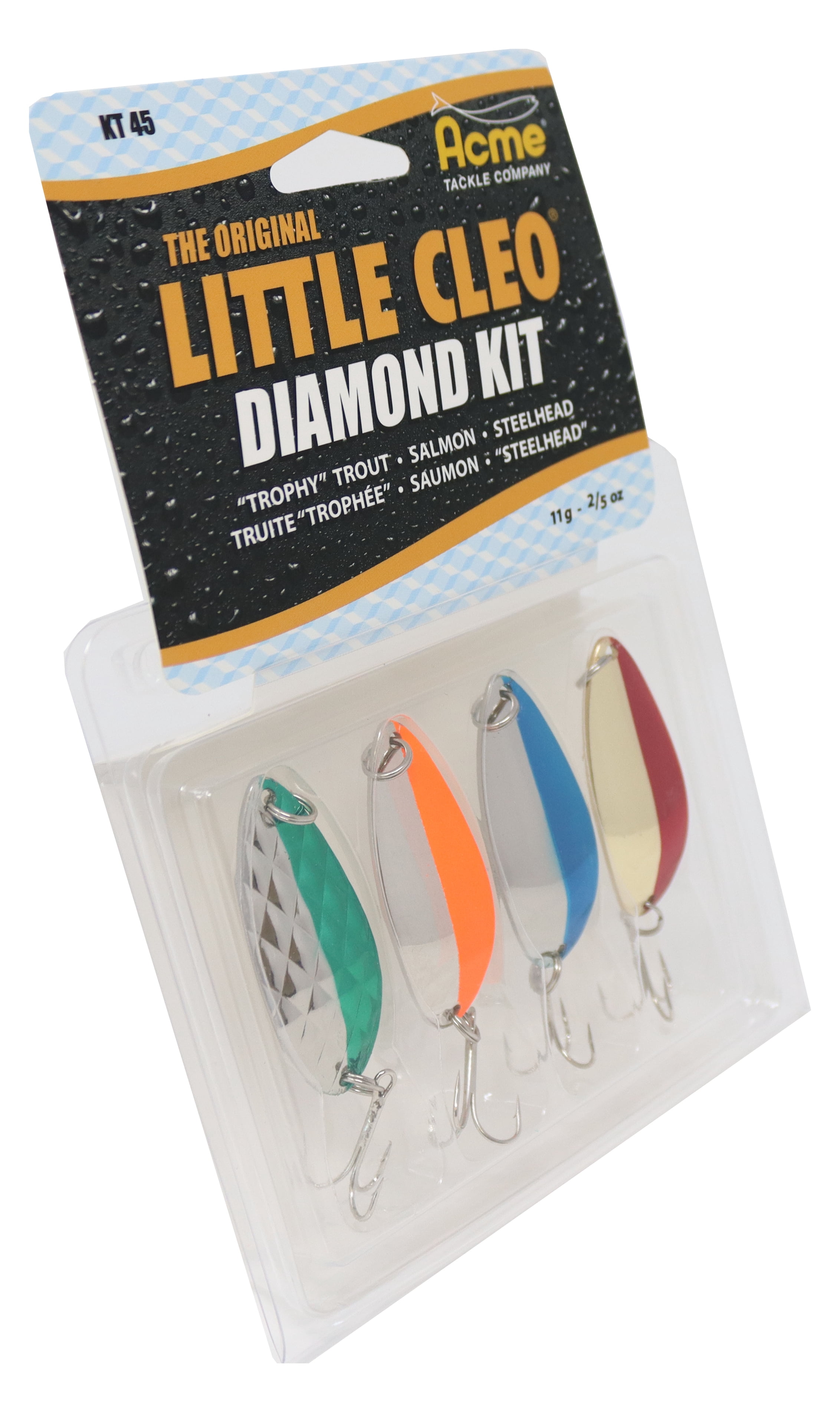 Acme Tackle Little Cleo Diamond Fishing Spoon Kit 4pk 2/5 oz.