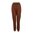thumbnail image 3 of Douhoow Women Trousers Solid Color Elastic High Waist Sweatpants Ankle Banded Sports Yoga Pants, 3 of 5
