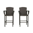 thumbnail image 2 of BELLA Outdoor Rattan Wicker Patio Bar Stool (Set of 2), Coffee, 2 of 2