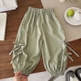 thumbnail image 2 of WAYUTE Stylish Girls Cargo Jogger Pants Tapered Ankle Bottoms for Toddler and Kids Playwear Comfortable Casual Outings, 2 of 4