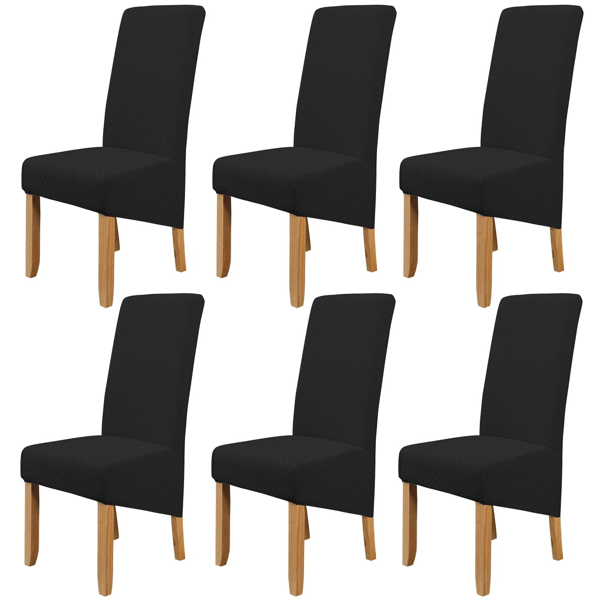 CJC Dining Chair Covers Set of 6 Stretch Knitted Jacquard Seat