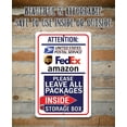thumbnail image 2 of Delivery Sign for Package and Box Deliveries - Please Leave All Packages-Great for Offices and Home Packages and Boxes Delivery Instructions - Large 12" x 18" Aluminum Safe for Use Indoors or Outdoors, 2 of 3