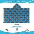 thumbnail image 2 of Blue Flame Monster Cartoon Trucks Pattern Hooded Bath Towel，50"x30" for Ages 3 To 12 Kids, Quick Dry Lightweight Soft Microfiber Hood Beach Towel Cover Up for Kids, 2 of 7