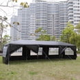 thumbnail image 3 of Tcbosik 10x30ft Canopy, Portable Canopy Tent with 8 Removable Sidewalls for Outdoor Events, Party, Wedding, Birthday, Graduation, Black, 3 of 12