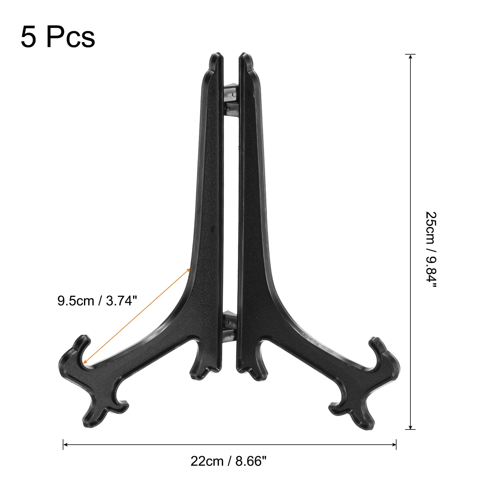 Unique Bargains 5Pcs 10 Inch Black Acrylic Easel Display Stands for Card and Photo Frame