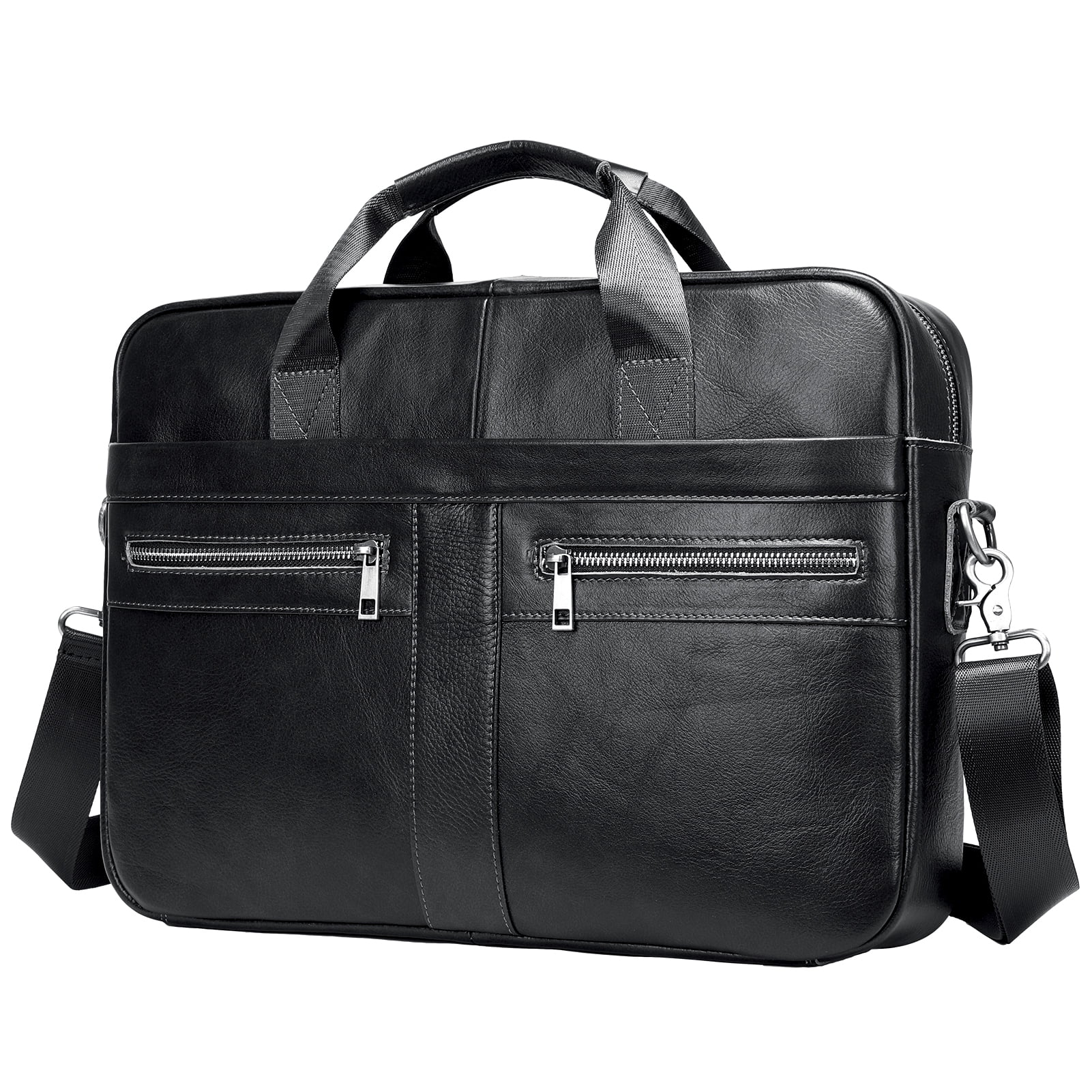 REALON Genuine Leather Briefcase for Men 15.6