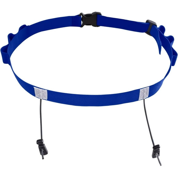 shiyou-Adjustable Elastic Triathlon Belt Marathon Running Sports Bib Number Holder with 6 Energy Gel Loops - Stretch Fit & Comfortable (Blue)