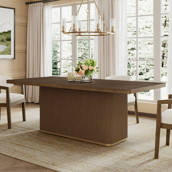 DAJU 84" Rectangular Dining Table (2 Cartons Packing) -Walnut