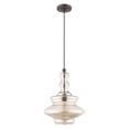 thumbnail image 2 of Livex Lighting  Hand-blown Art Glass 1-light Mini Pendant English Bronze & Champagne Glass Matte Bronze, 2 of 9