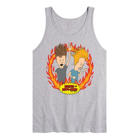 Beavis & Butthead - Rock Flames - Men's Jersey Tank Top