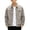 Gray, variant on Turn Down Collar Zip Up Faux Leather Jacket Men Turn Down Collar Vintage Casual Party Wear Jacket Brown M