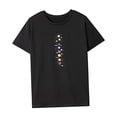 thumbnail image 4 of Camiseta para mujer disfraz de verano camiseta básica femenina para uso diario calle , NEGRO, m, 4 of 7