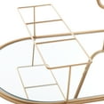 thumbnail image 2 of SAFAVIEH Midas Modern 2 Tier Oval Bar Cart, Gold/Mirrored (30 in. W x 15.6 in. D x 33.4 in. H), 2 of 11