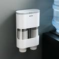 thumbnail image 2 of Dispensador de vasos desechables de tubo doble Dispensador de vasos de montaje en pared Tipo de tira Abanopi Gris, 2 of 7
