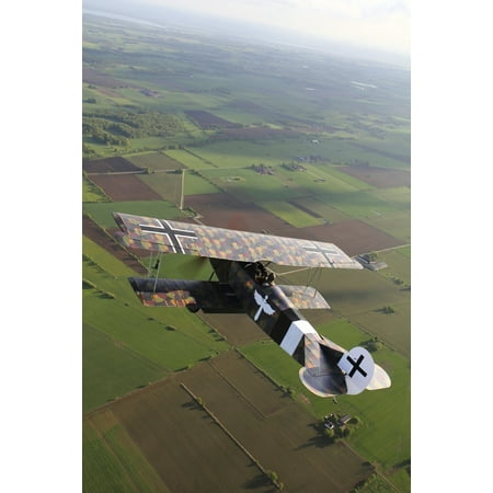 Fokker DVII World War I replica fighter in the air Stretched Canvas - Daniel KarlssonStocktrek Images (24 x (Best Air Yeezy 2 Replica)