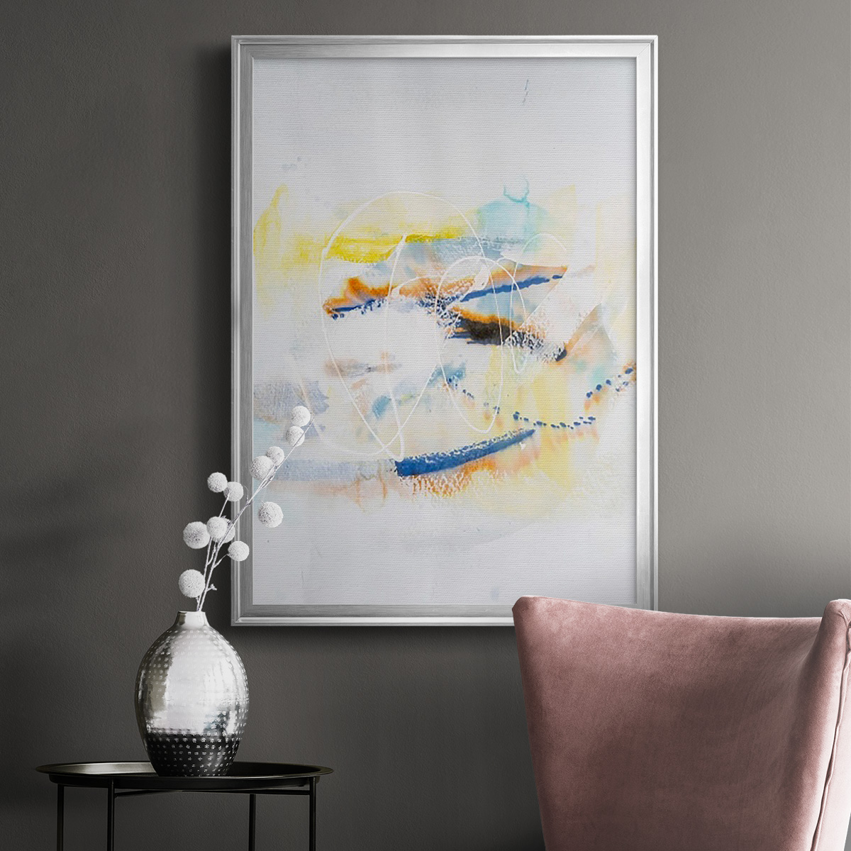 Spacial I Premium Framed Print, in Gold, Black, or Silver - Ready to Hang