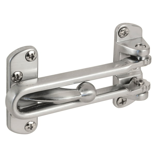 PrimeLine Diecast, Brushed Chrome Plated, Swing Bar Door Guard Latch