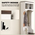thumbnail image 2 of Kadyn Coat Rack,Coat Stand, Hall Tree,3-in-1 Hall Tree with Shoe Storage, Coat Rack with Bench and 5 Hooks, White Wood Grain, 2 of 6