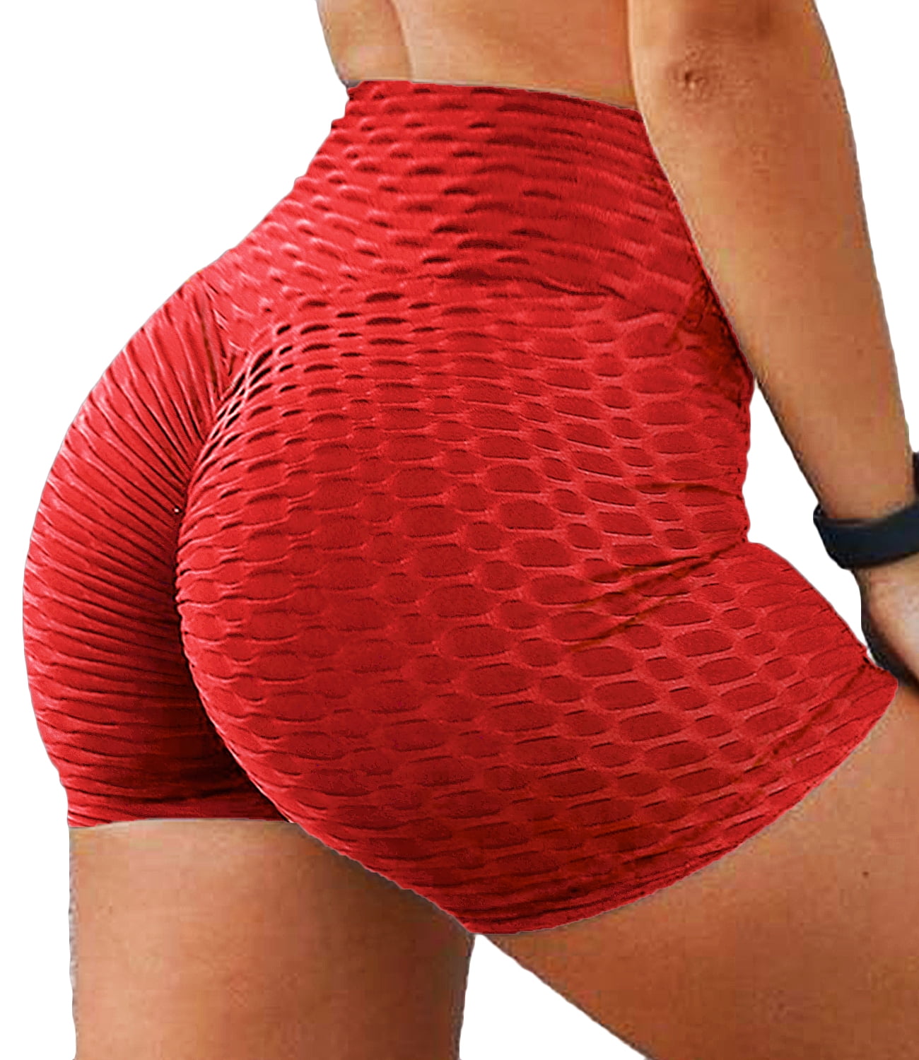 SEASUM Women's High Waist Butt Lift Workout Shorts Tummy Control Textured  Yoga Shorts Black S - Walmart.com