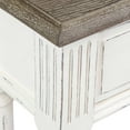 thumbnail image 6 of East at Main Josephine White Solid Wood 1-Drawer Console Table, Natural Bayur Wood Entryway Table (24x10x31.5), 6 of 6