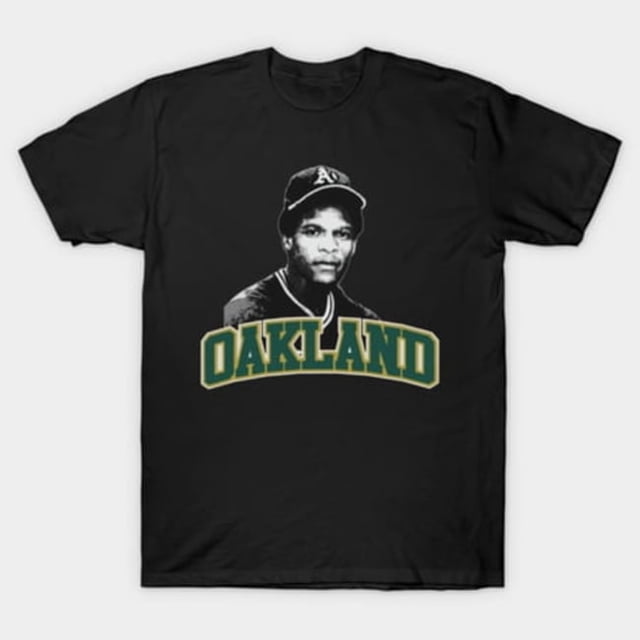 T-Shirt Unisexe Ricky Henderson Oakland Légende du Baseball Base Volée King Art Graphique Design Art, Tailles jusqu'à 3TG