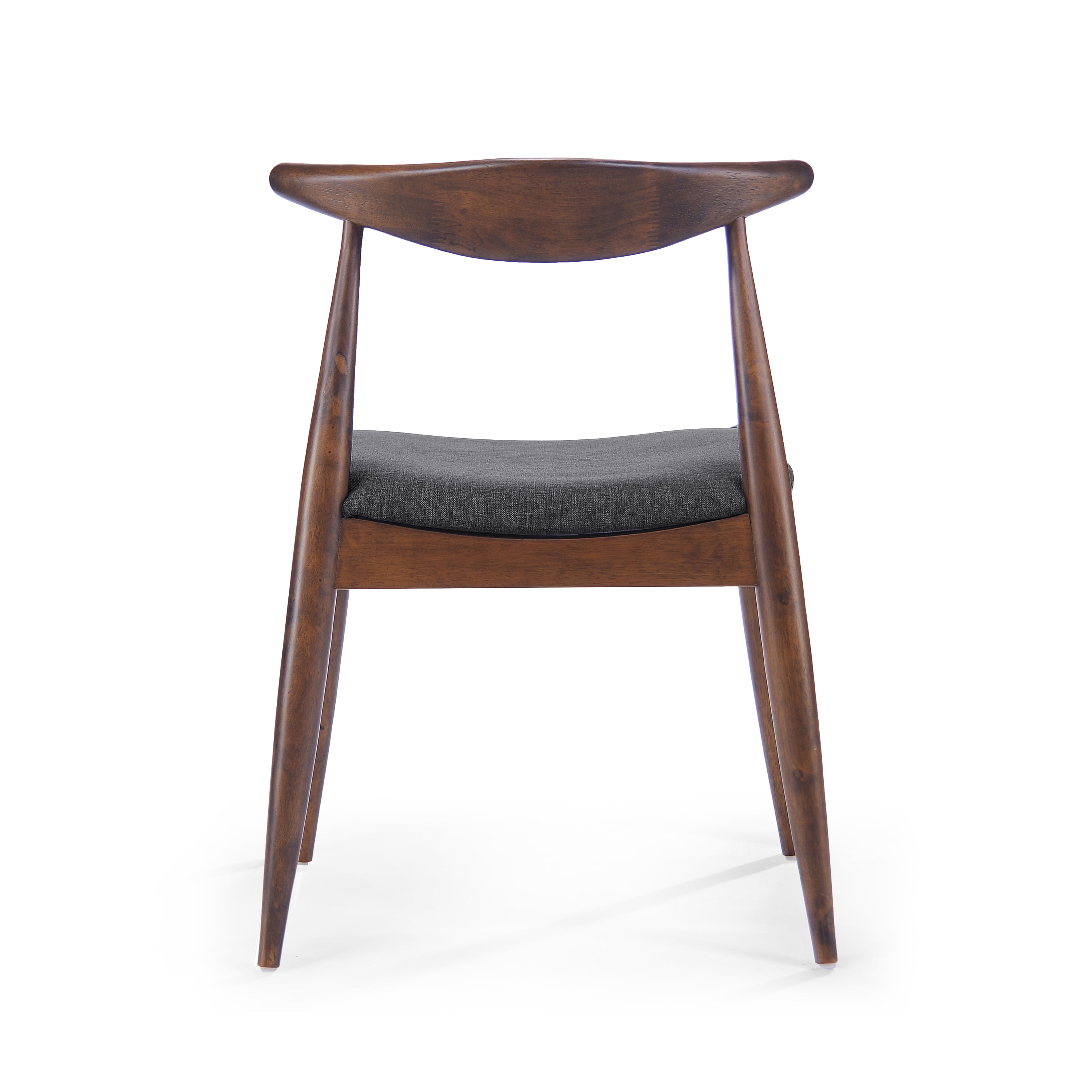 Euroco Dining Chairs Set of 2, Solid Wood Farmhouse Dining Room Chair with Ergonomic Backrest & Cushion for Kitchen,Walnut+Charcoal