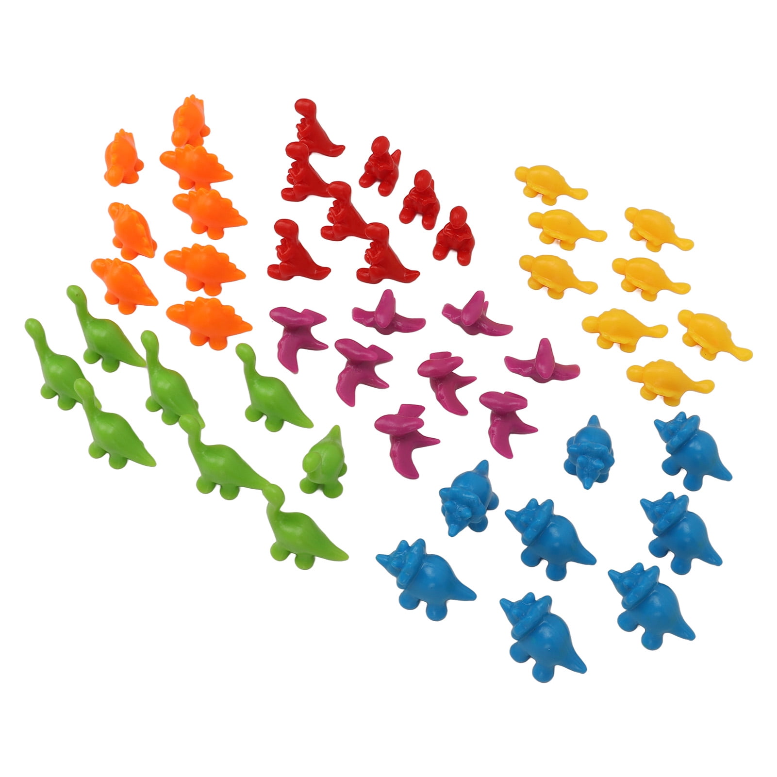 Set De 48 Dinosaurios De Juguete Montessori Para Contar Y Clasificar, Con Tazas, Pinzas Y Dados, Ideal Para Aprender Colores Y Números