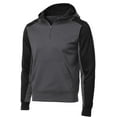 thumbnail image 5 of Sport-Tek Tech Fleece Colorblock 1/4 Zip Hooded Sweatshirt-XS (Graphite Heather/ Black), 5 of 6