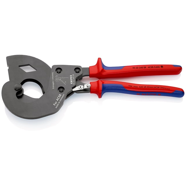KNIPEX 95 32 340 SR ACSR Pinzas de corte de líneas aéreas (tipo matraca) Para conductor de aluminio con núcleo de acero 340 mm
