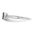 thumbnail image 3 of White Sterling Silver Ring Band Diamond Blue Rhod Plated & Oval, 3 of 6