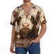 thumbnail image 1 of Fotbe Butterfly Cow Barrel Camisa Estampada de Manga Corta para Hombre, Casual de Verano, Estilo Playero, Sin Arrugas-X-Large, 1 of 5