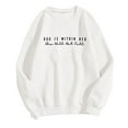 thumbnail image 6 of WENWU Women Sweatshirt Womens Long Sleeve Sweatshirt Women Pullover White Crewneck Women Fall Sweatshirts Women Clothes, 6 of 6