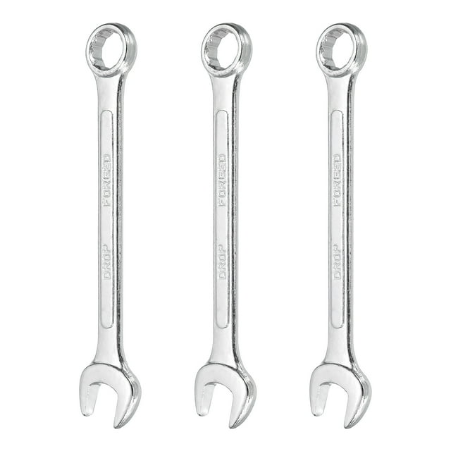 3 Pcs Clé à Combinaison 14mm Métrique Boîte 12 Points et Extrémité Ouverte Acier Zingué