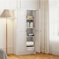 thumbnail image 3 of Versatile White Metal Kitchen Pantry Cabinet with Adjustable Shelves, Freestanding Storage Solution for Kitchen, Living Room & Bathroom, 3 of 13