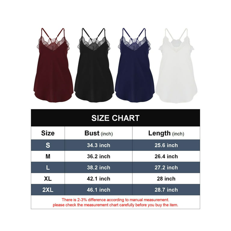 Deago Women's V Neck Sleeveless Lace Trim Spaghetti Strap Camisole Cami  Tank Top Loose Blouse Shirts (Wine Red, S)