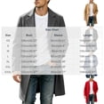 thumbnail image 3 of Nmnitkp Men's Solid Color Notched Lapel Single‑Breasted Mid‑Long Wool Blend Overcoat Long Sleeve Pocket Trench Coat for Fall Winter Business Casual Daily Street Outfits Navy,3XL, 3 of 9