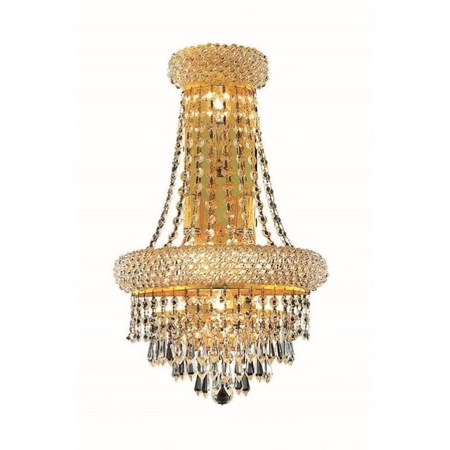 Elegant Lighting Primo 18" 4-Light Crystal Wall Sconce Gold Finish