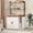 White + fiery sunset color, variant on MemoryField Tall Cat Litter Box Enclosure with Power Outlet – Hidden Wooden Cat House Furniture – 2 Storage Shelves – Modern Indoor Cat Washroom Cabinet – Light Gray