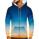 thumbnail image 1 of Sudadera con capucha para hombre, informal, a la moda, con cremallera, estampado degradado, manga larga, sudadera con capucha, blusa de poliéster para hombre, 1 of 4